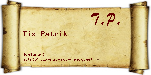 Tix Patrik névjegykártya
